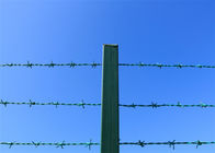 PVC Kaplı Lowa Dikenli Tel Yeşil Güvenlik Çiti Zincir Bağlantı Çiti Üstü