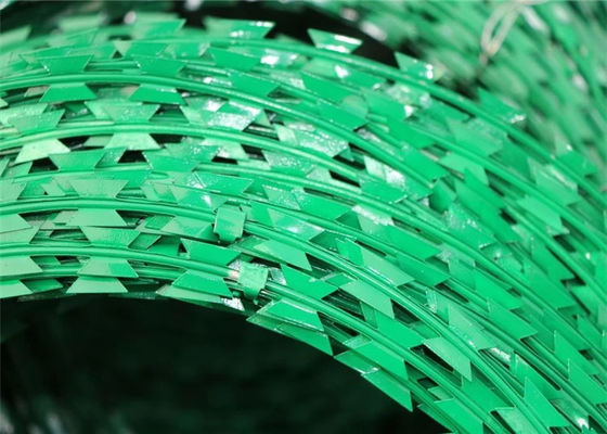 Plastik Boya Razor Wire Pvc Kaplı Galvanizli Concertina Tel Pvc Batma Kafesi